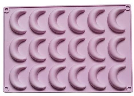PHASZ Moon Silicone Mold Silicone Baking Mould 18 Cavity Silicone Ice Cube Tray Crescent Shaped Mold, Vanilla Crescent Baking Tray, Chocolate Moulds Cake Moulds for Baking Accessories