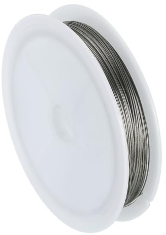 PATIKIL 28 Gauge Tiger Tail Beading Wire, 131 Feet/40M Solid Bare Steel Wire Soft Craft Wire Tarnish Resistant for Jewelry DIY Making, Silver Tone (0.012)