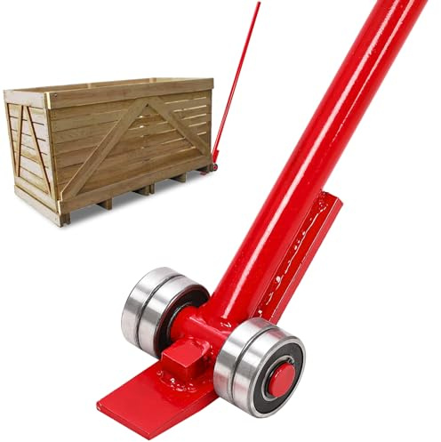 5T Prylever Bar 11000 Lbs Capacity, 6FT Length Heavy Duty Steel Handle Pry Lever Bar with Wheels, Suitable for Heavy Duty Equipment Handling