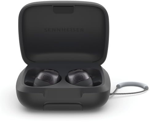 Sennheiser Momentum - Auricolari sportivi con fitness tracker per frequenza cardiaca e temperatura corporea, suono cristallino con ANC adattivo, vestibilità sicura, durata della batteria 24 ore su 24,