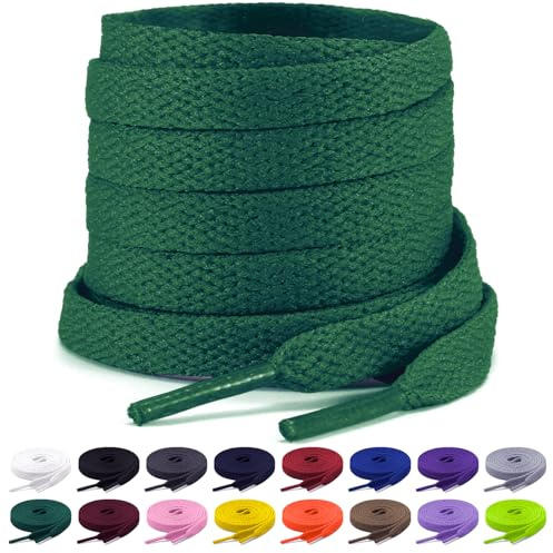 Shecret 2 par platta skosnören, 8 mm breda skosnören, platta skosnören Ersättningsrivsäkra skosnören för sneakers, löpning, vuxna, barn, premium sneaker skosnören gjorda av polyester