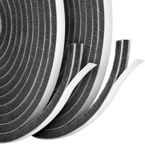 Mellbree - Burlete autoadhesivo para puertas correderas, ventanas y armarios, 2 unidades, 4,9 x 9 x 9 mm, color negro