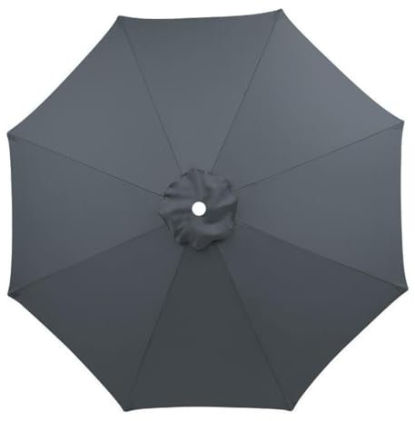 NIKSHI Funda de repuesto para sombrilla 3 m, 6/8 puntales, protección UV, impermeable, para balcón, jardín, piscina y playa, gris, 8 Streben