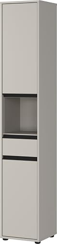 Germania Hochschrank 2203-186 GW-Lemont, in Steingrau, mit Tür- und Schubladendämpfung, 33 x 181 x 34 cm (BxHxT)