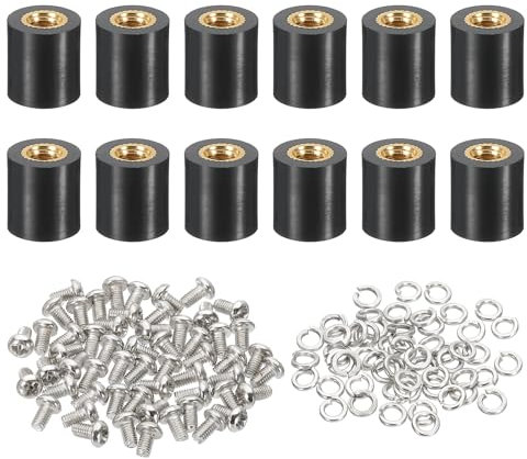 PATIKIL Circuito Distanziatori M4x10mm, 12 Set Altezza Supporto 10mm/0.39 Pcb Standoff Scheda Isolamento Rotondi Dadi Distanziatori in Plastica a Testa Piatta per Scheda Pcb Pc, Stile 1