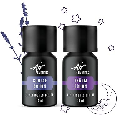 Air Creative® Ätherische Öle Set Gute Nacht - Natürlich, besser Einschlafen | naturreine Bio-Öle mit Lavendel & Mandarine - Träum schön & Schlaf schön Duftöl für Kinder & Erwachsene (2 × 10 ml)