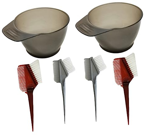 WRITWAA 6 Pièces Outils de Capillaire Bols de Mélange et Peignes pour Expérience de Coloration Pratique et Propre Couleur Aléatoire