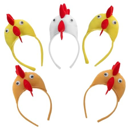 HOMOCONO 5 St Festhuvudbonad Kycklinghuvudband Sött Tecknat Huvudband Halloween Huvudband Kostym Huvudband Kyckling Hårband Djur Cosplay Huvudband Sött Huvudband Huvudband Sött