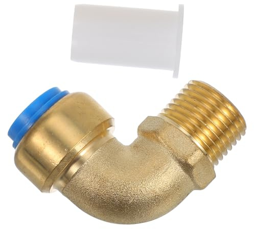 JOINPAYA 1/2 Inch 90 Degree Copper Elbow Plumbing Fitting Push-fit Water Pipe Connector for Rv Hose Waste Pipe Connector Plumbing Elbow Union Coupling