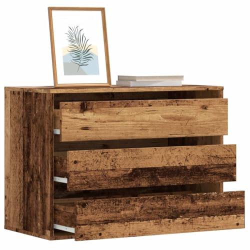 WKIEQACO Eckkommode Altholz 80x41x58cm Holzschränke & Aufbewahrung Kommode