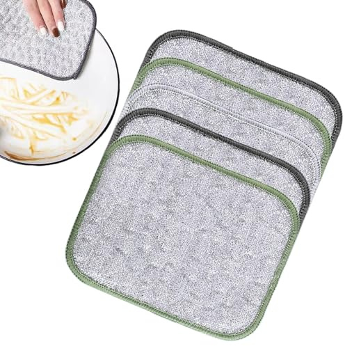 Générique Chiffon De Vaisselle Fil, Sèchage Rapide, Lot De 5 Torchons À Récurer sans Odeur pour Casseroles Poêle Cuisinière Évier