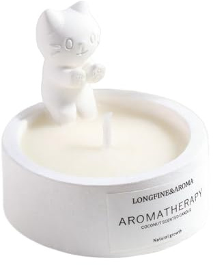 Bougies - Bougeoirs mignons avec motif chat - Bougie parfumée en de soja - Pour anniversaire, pendaison de crémaillère, salle de bain, Saint-Valentin, salle de bain