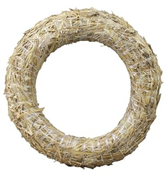 Couronne de paille Ø 40 cm – Forme de paille naturelle pour couronnes, décorations de porte et art floral – Ébauche de paille fabriquée à la main pour Noël, Pâques et idées de bricolage saisonnières