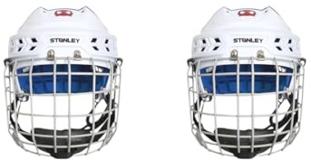 Lot de 2 casques de hockey, casque de patinage de vitesse sur glace, pour entraînement de compétition, exercice M, blanc