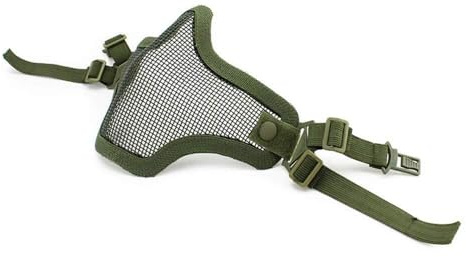 PBTMCD Demi-Masque Tactique en Treillis Métallique Acier – Protection Faciale Airsoft Montable sur Casque avec Résistance Aux Chocs De 700 FPS(Green)