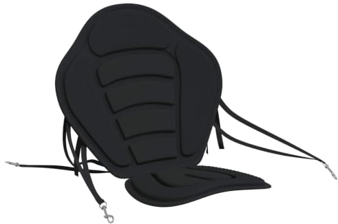 vidaXL Paddel Board sits 52 x 31 x 45 cm Lyocell svart, justerbar paddle-board-sits, avtagbar, perfekt för vattensport och avslappnade utflykter, bärbar