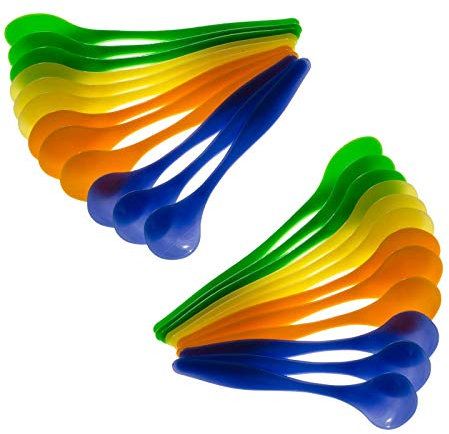 SIDCO Eierlöffel Kunststoff 24 Frühstückslöffel Dessertlöffel Plastiklöffel Babylöffel