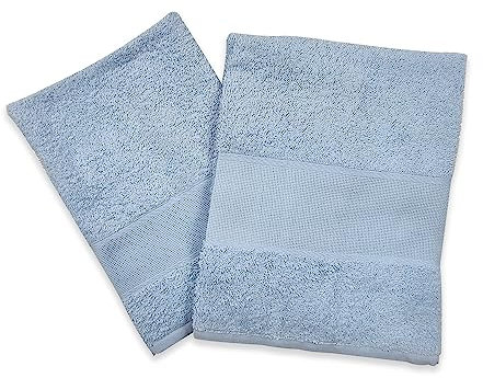 Panini Tessuti, Confezione di 2 Asciugamani da bagno (viso e bidet) con tela aida per ricamo in spugna 100% Cotone, super assorbente per un'asciugatura rapida.
