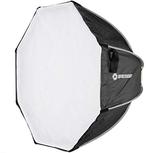 Bresser Super Quick Release Octabox 65 cm with Elinchrom Connection - White Fabric Octabox with Quick Release Function, Diffuser Cloths, Protective Case