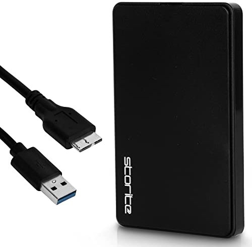 Storite Disque Dur Externe 250Go HDD USB3.0 Ultra Rapide et Fin pour la Sauvegarde des données – Disque Dur Portable Compatible pour Mac, Ordinateur Portable, PC, PS4, Console de Jeu (Noir)