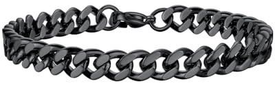 FindChic Panzerarmband Herren Damen Edelstahl Armreif 5mm 7mm 9mm 12mm Armband mit Schmuckbox Hip pop Schmuck für Valentinstag Geburtstag