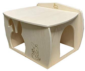 Casa Casetta in legno nido rifugio cuccia per coniglio nano conigliera in legno multistrato Personalizzabile