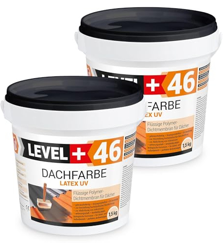 LEVEL PLUS Dachfarbe 3 kg Sockelfarbe Dachlack | Dachsanierung flexibler Polymermembran hochdeckend wetterbeständig Anthrazit RM46