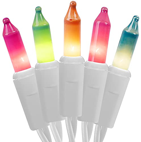 WATERGLIDE Easter String Lights, Christmas Lights, 50 Count White Wire Mini Pastel Fairy Light, 120V UL Certified for Patio Wreath Garland Garden Outdoor Indoor Decoration, Multicolor
