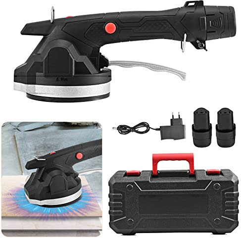 GJCrafts Fliesenleger Maschine Elektrische Fliesen Vibrator Mit 128 x 128 mm Saugnapf 6 Gänge einstellbar 100kg Aufnahmekapazität Fliesen Fliesenleger Maschine Geeignet für 0,1-1,2 m Fliesen