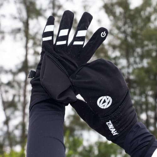 Winter-Laufhandschuhe für Damen (Schwarz, Größe S)