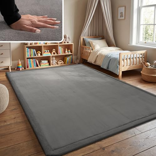 Paco Home Teppich Kinderzimmer Kinderteppich Baby Spielteppich Krabbeldecke Krabbelmatte Weich rutschfest Jungen Mädchen Deko, Grösse:160x220 cm, Farbe:Anthrazit