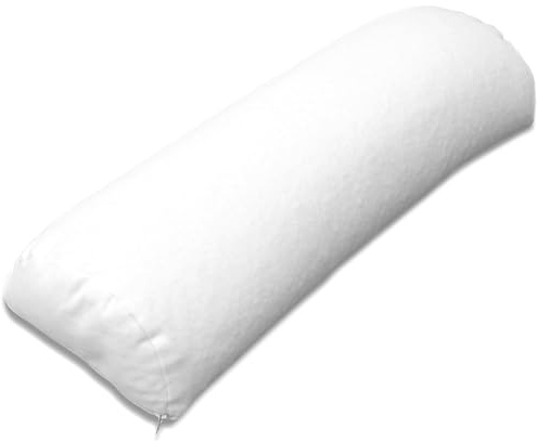 Giraffenland Coussin Semi-cylindrique aux balles d´épeautre Bio 55cm, Tissu en Coton sergé Blanc, Coussin Directement rempli aux enveloppes d ´épeautre Bio - pour Nuque et Genoux