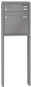 RENZ / RS2000 / Freistehende Briefkastenanlage Standbriefkasten/RAL-Farbe 9007 Volumen 1/zum Einbetonieren/Sprechsieb Oben/Dein-Briefkasten.de