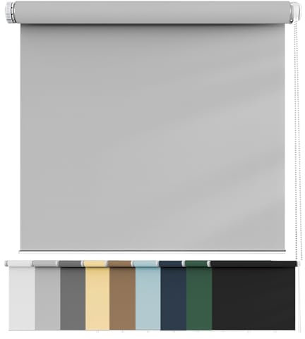 Aluminium-Jalousie 60 x 180 cm, Sichtschutz, Lichtschutz, Blendschutz, Sonnenschutz Fenster, mit Aluminium-Schienen, für Fenster und Tür, Hellgrau