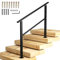 Homtone 120x90cm Ringhiera per Scale, Corrimano in Ferro Nero Opaco per Scale Esterne Adatte per 3-4 Gradini, con Kit di Installazione Corrimano, per Giardino, Garage, Veranda