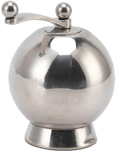 Salz und Pfeffermühle Manuelle Pfeffermühle Mit Langer Kurbel, Edelstahl-Pfeffermühle, Rund, Handgekurbelt Dressing Gewürzspender (Color : Sliver, Size : 2pcs)
