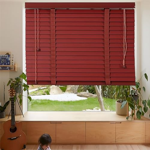Jalousien, Fensterjalousien Aus Massivem Holz, 50 Mm Horizontale Lamellen, Fensterläden für Sichtschutz, Verdunkelungs/wärmeisolierung, Jalousien Aus Massivem Holz für Büro, Zuhause