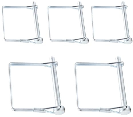 Hocansen 5 Stk Klappsplint 6x50mm Einen Splint Rechteck Karbonstahl Splinte Oberlenkerbolzen Welle Quadratischer Sicherungsstift Verriegelungsstift Kupplungsstifte für Bauernhof Anhänger(6x60mm/FX)