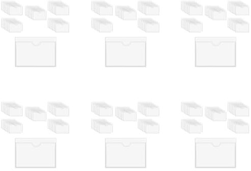 Pyugxab 360 Stück selbstklebende Etikettenhalter, Kartentaschen, Etikettenhalter, transparent, Bibliothekskartenhalter mit Öffnung oben für Karteikarten