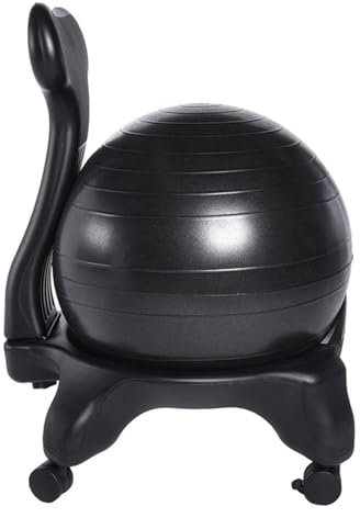 Chaise Ballon Chaise Boule de Bureau avec Support Dorsal, Siège de Ballon d'exercice pour L'entraînement, Le Pilates et La Physiothérapie, Chaise Ergonomique pour Une Meilleure Posture Assise