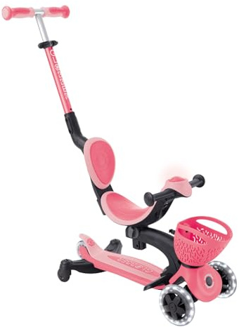 GLOBBER GO-UP Baby Lights 360° – Tretroller, Dreirad und Laufrad für Kinder – höhenverstellbares Kinderfahrzeug – 3rädrig bis 9 Jahre – Bunte LED-Leuchtrollen