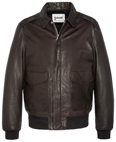 Schott NYC Lcflyvint läderjacka herr, kastanj, M