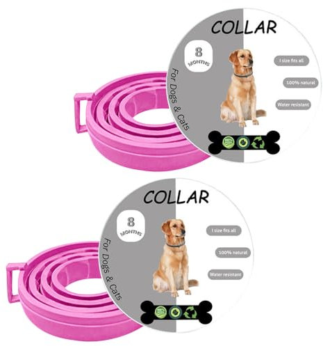 BKEPDY Zeckenhalsband für Hunde 2 Stück Zecken Halsband für Katze Flohhalsband Verstellbar Zecken Halsband für Hunde und Katze 100% Natürlichen Inhaltsstoffen