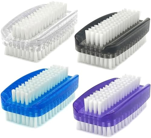 Nail Brush Cleaner Fingernail Scrub Brush Two Sided Hand Scrubbing Brushes Soft Stiff Bristles Nails Toes Scrubber For Men Women Kids 4 Pcs