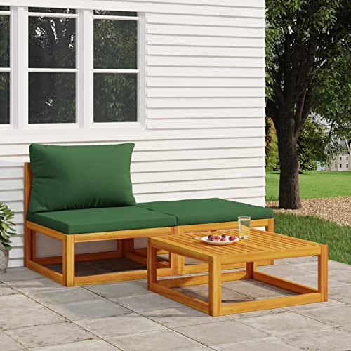 Xichuzi 3-TLG. Garten-Lounge-Set mit Kissen Massivholz Akazie, Lounge Gartenmöbel Set, Terassenmöbel Wetterfest, Loungemöbel Terrasse, Gartenlounge, Garten Loungemöbel Set, 360017