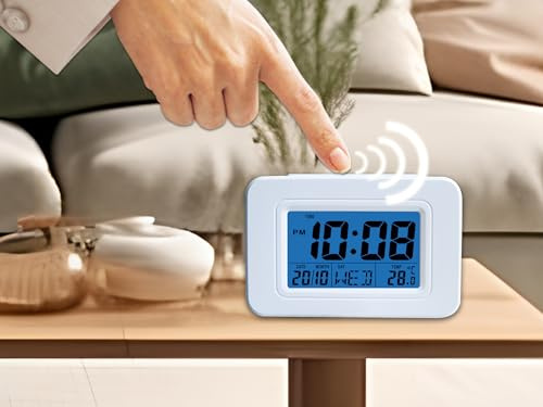 Mors dagspresent - digital väckarklocka med röstfunktion RTALK3 - tiden nära till röst - perfekt för äldre, synskadade - timme/minut/temperaturmeddelande på svenska - 12/24 timmars läge