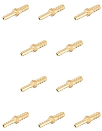 yuwqqoajv 10 Satz von Für Kraftstoff, Wasser, Messing, Verbindungsstück, Widerhaken, Reduzierstück, gerade Schlauchkupplung, einfach zu installieren, 8 mm 6 mm