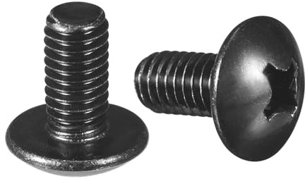 QUARKZMAN 20 Stück Phillips Rundkopfschrauben M6 x 12mm Linsenkopf Phillips Maschinenschrauben, Vollgewinde, 304 Edelstahl Kreuzschlitz Flachkopf Schrauben, Schwarzoxid-Finish
