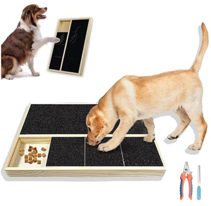 Dog nail scratch board with treat pad,nails 3 in 1 Removable Scratching Board with Snack Box,Dog Nail Grinder with Razor Sharp Blade Professional for Heavy Duty Large Medium Small Dogs Cats Pets