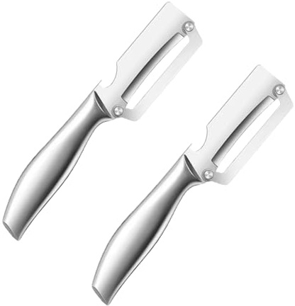 Fuzdaycu 2 Pcs Heavy Duty Vegetable Peeler Professional Peeling Knife with Ultra Sharp Blades for Pumpkin, Sugarcane, Easy To Remove Hard Skin